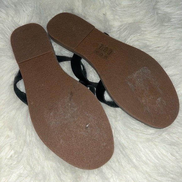 Madewell Boardwalk Risa Thong Slip On Sandals Black Leather 8 NWOT - Picture 4 of 5